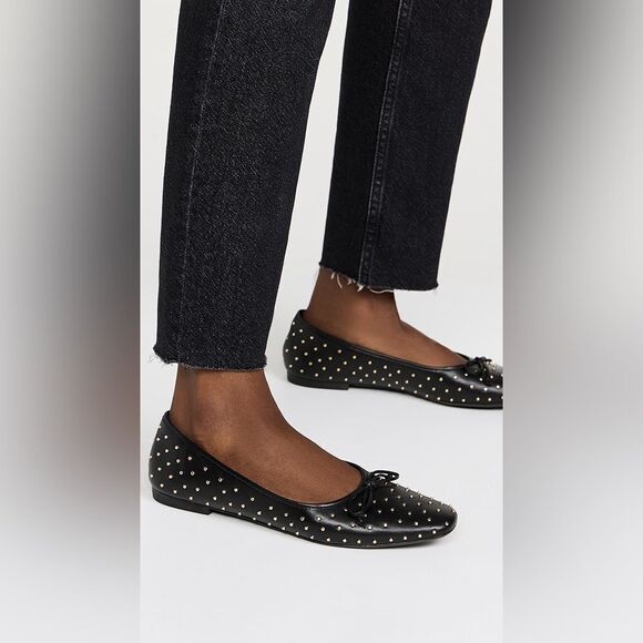 SCHUTZ ARISSA STUDDED BALLET FLAT BLACK 11 - Picture 4 of 4